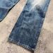 Herrenbekleidung Retro Dunkelblau Lightning Cracked Jeans Lockere Hose mit weitem Bein Verwaschene gerade Schlaghose_voghion.com