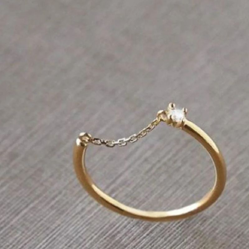 Single Diamond Chain Korean Version High Aesthetic Value Stackable Geometric Trendy Minimalist Style Internet Celebrity_voghion.com