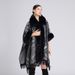 Woolen collar cape cape jacquard loose fringe plus-size woolen coat lady_voghion.com