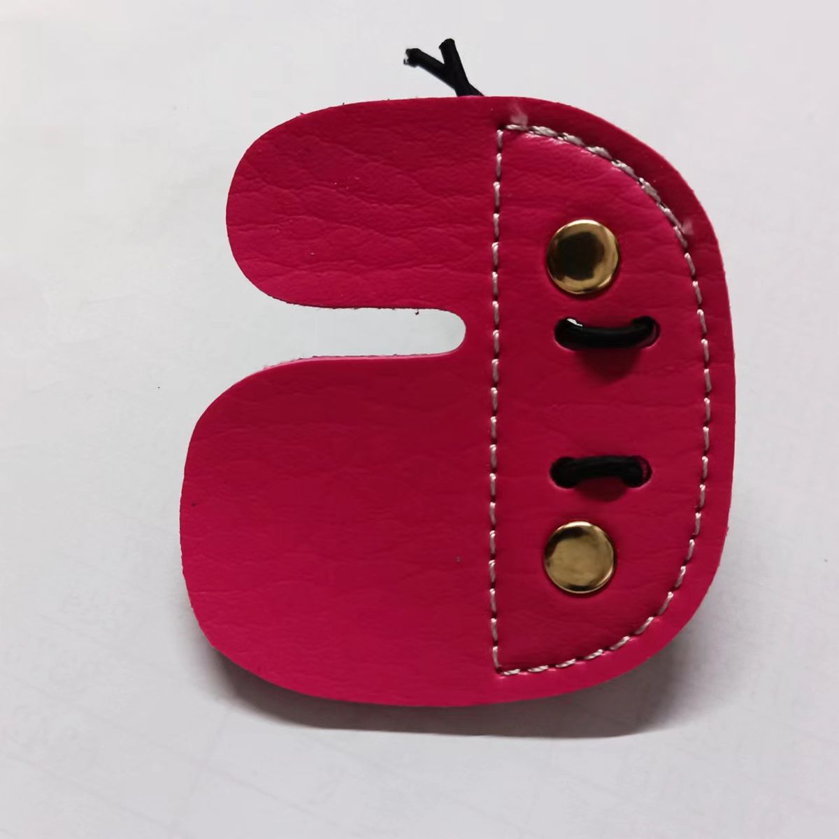 Dvojni ščitnik za prste iz kravjega usnja v črni senci za streljanje z lokom, tradicionalni ukrivljeni lok in puščico_voghion.com