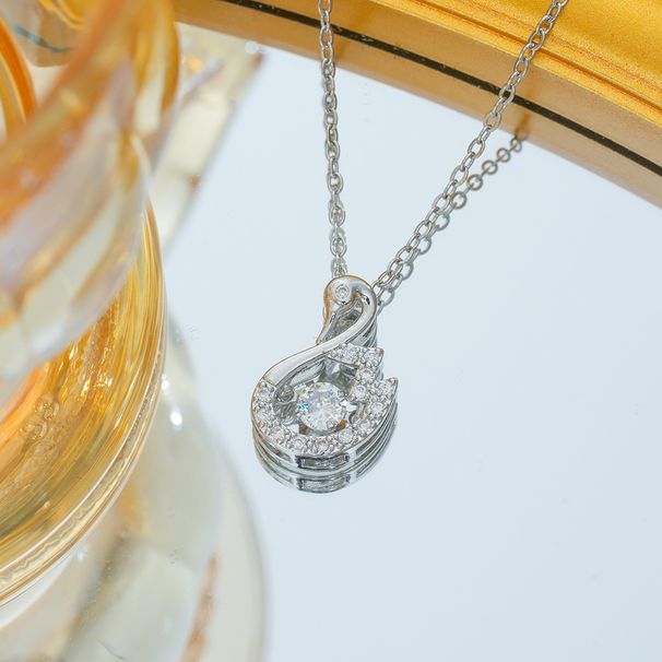 Smart Micro-eingelegte Schwan Halskette Schmuck Damen High-End Licht Luxus einfache elegante Schlüsselbeinkette_voghion.com