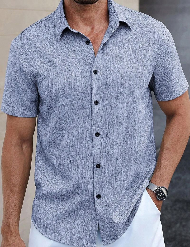 Herren Einfarbig Sport Casual Shirt Button Top Casual_voghion.com