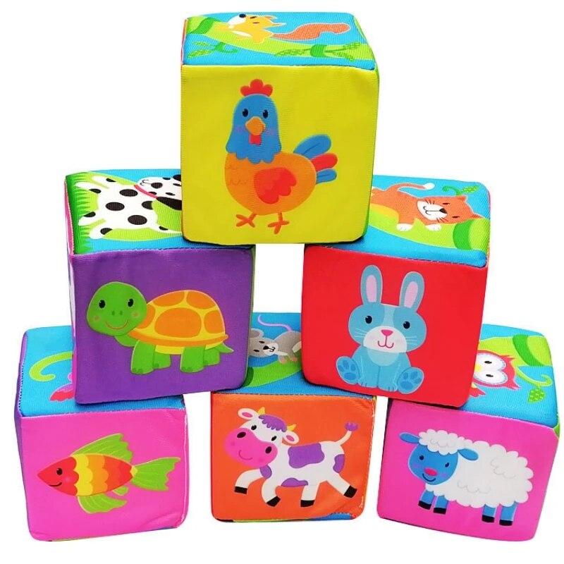Kids Toys Cloth Building Blocks Montessori Baby Activity Cube Soft Fabric Building Blocks Construction Set Toys For Boys Girls_voghion.com