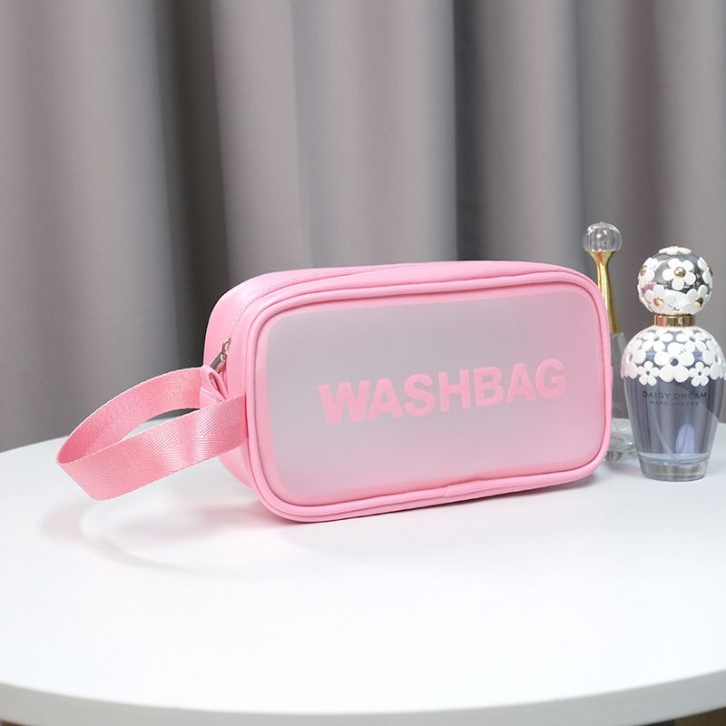 Internet Celebrity Large-capacity Dry And Wet Separation Frosted PVC Cosmetic bag fashion simple wash bag double layer portable swimming bag_voghion.com