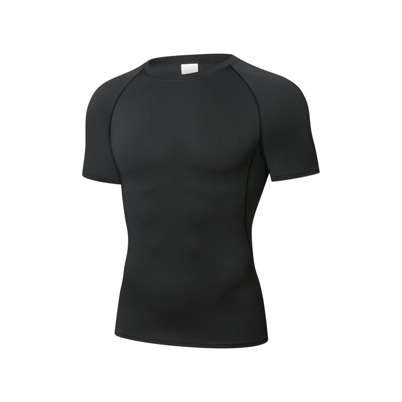 Men's Clothing Sports Elite Short Sleeved Quick Drying Clothes For Men Running Basketball Training Bottoming Shirt Elastic And Breathable Tights_voghion.com