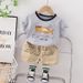Jungen Sommer 2024 Neue Modische Baby Casual Rundhals Delphin Brief Kurzarm Zwei Stück Set_voghion.com