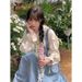 ChicShe Two-Piece Set Denim Vintage Strap Dress Women's Outfit 2024 Spring New Style + Doll Collar Lace Blouse Versatile_voghion.com