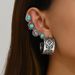 Piccolo set di orecchini da donna in stile palazzo artistico con versatili orecchini turchesi a filo per un look minimalista ed elegante_voghion.com
