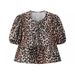 2025 Spring New Women's Fashion Leopard Print Short Sleeve Shirt_voghion.com