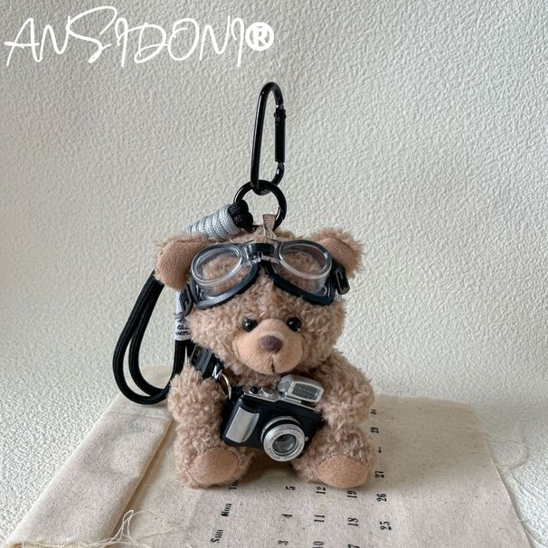 Niedliche Kamera Panda Plüsch Rucksack Anhänger Schlüsselanhänger Bär hängen Ornament kreative High-End-Geschenk Pilot_voghion.com