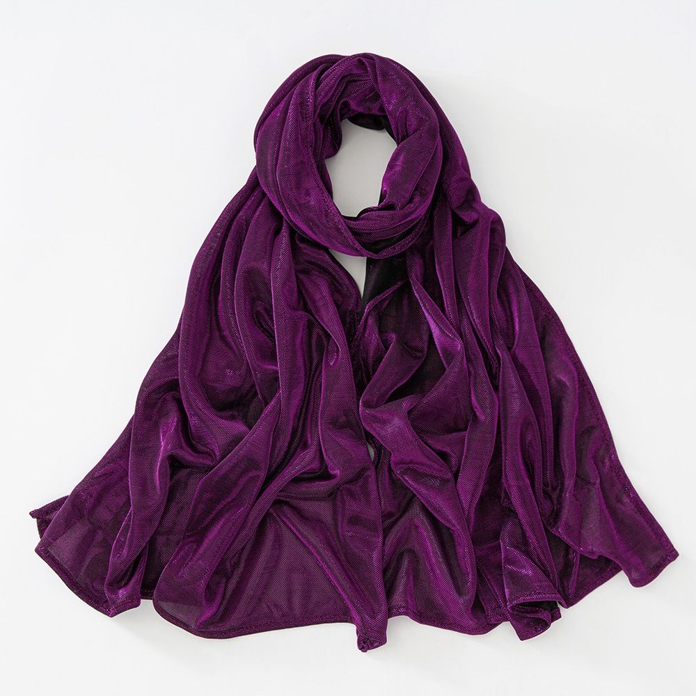 Apparel Accessories High Grade Bright Silk Long Scarf Ethnic Shawl Polyester Muslim Breathable Female Headscarf Hemming Scarf_voghion.com