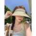 Cute Puppy Sticker Straw Woven Empty Top Sunscreen Hat Female Summer Sweet Cute Beach Hat Outdoor Sunshade Straw Hat_voghion.com