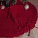Red Knitted Apron Christmas Tree Skirt Decoration Ornament_voghion.com