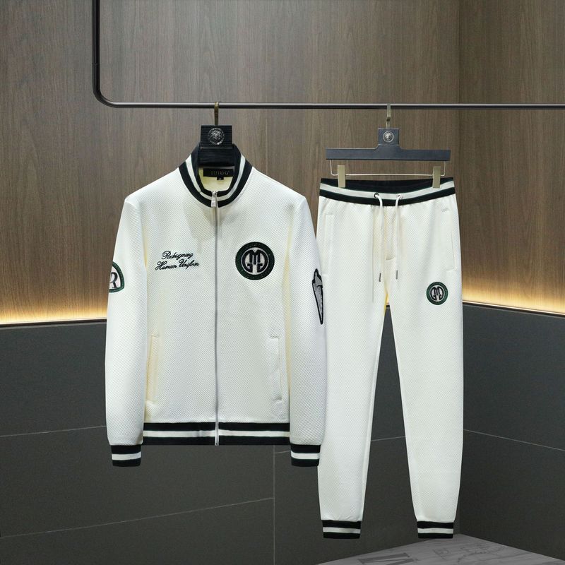 Ropa de hombre Traje deportivo casual Traje de suéter de cuello redondo bordado Traje casual de hombre Ropa de primavera y otoño_voghion.com