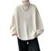 Neuer weicher, klebriger Pullover mit hohem Kragen für Herren. Winter-Strickpullover. Lockerer, einfarbiger, verwobener Untermantel für Herrenstil_voghion.com