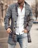 Spring New Men's Retro Standing Neck Mid length Woolen Coat Men's Casual Coat_voghion.com