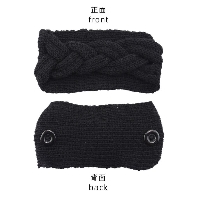 Maske Anti-Strangle Button Ohrenschutz Kreuz Flach Dual-Use Stirnband Gestrickt Herbst Winter Haar Zubehör_voghion.com