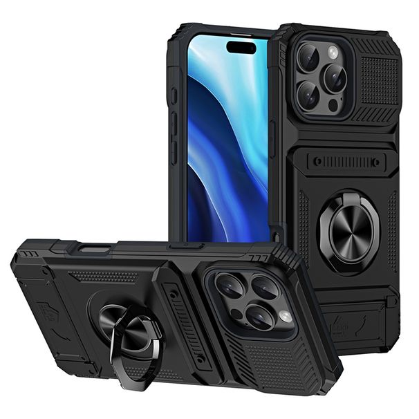 Magnetring Gedrehter Ständer Fall für iPhone 16 15 14 Plus 13 Pro Max Dual Layer Heavy Duty Drop Protection Wallet_voghion.com