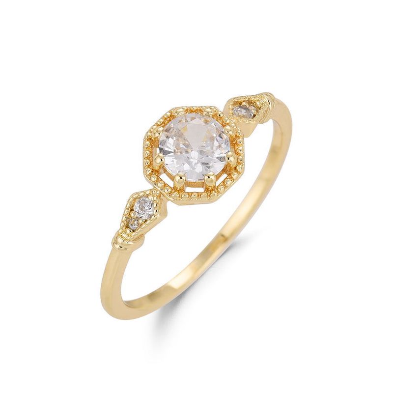 Bague de mariage en moissanite plaquée or pour femme, design de niche, légère, luxueuse, artistique, simple, élégante et haut de gamme_voghion.com
