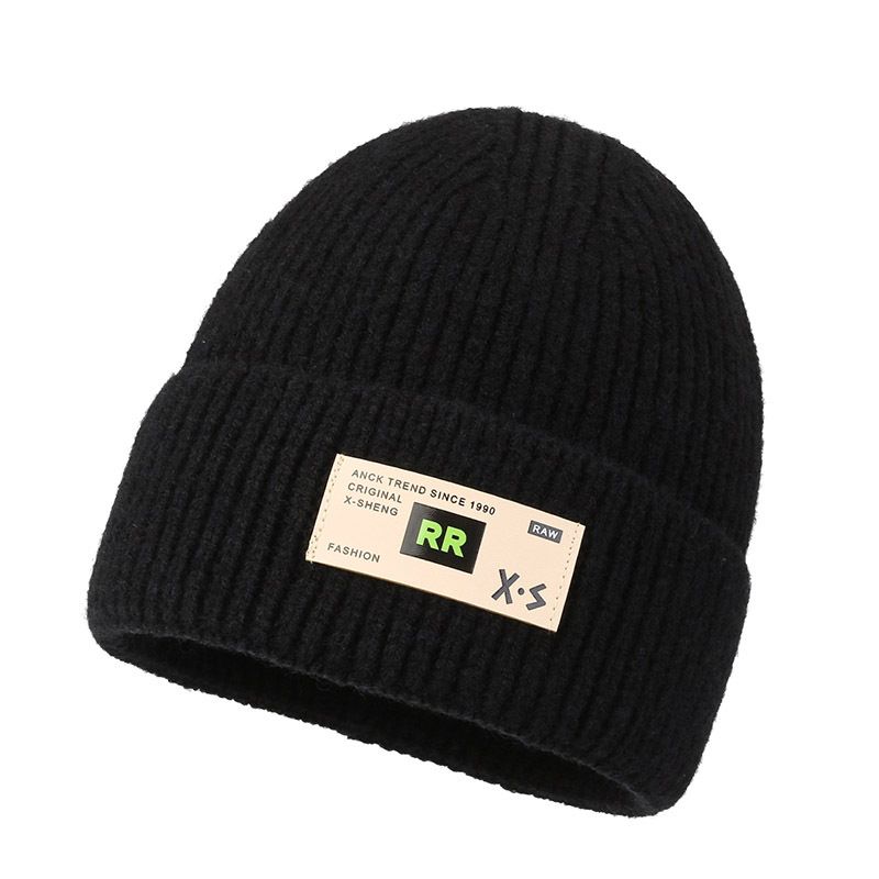 Knitted wool hat women's autumn and winter  version of the trendy net red style letter hat thickened cotton hat ins wind knitted hat_voghion.com