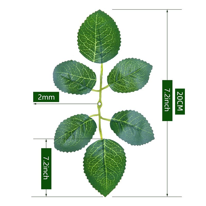 Green leaves bulk silk green leaves fake rose leaves DIY wedding party decorations_voghion.com