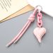 Leather Heart Keychain Pendant, Fashionable And Versatile DIY Handmade Braided Rope Bag Charm._voghion.com