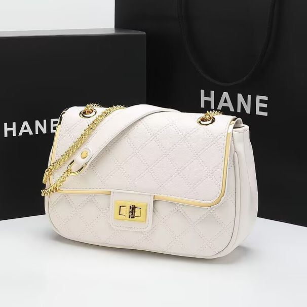 Geruite damesmode trend postbode ketting lederen decoratieve schouder crossbody kleine vierkante tas_voghion.com