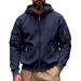 American Winter Men's Loose, Heavy-Duty, Fleece Zipper Hooded Workwear Commuter Casual Long-Sleeved Sweatshirt Jacket_voghion.com