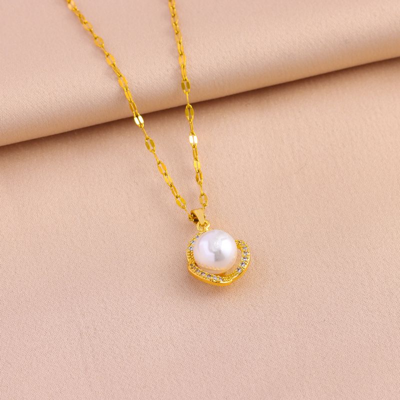 Nuovo set di orecchini e collana con ciondolo di perle micro-intarsiate retrò francese_voghion.com