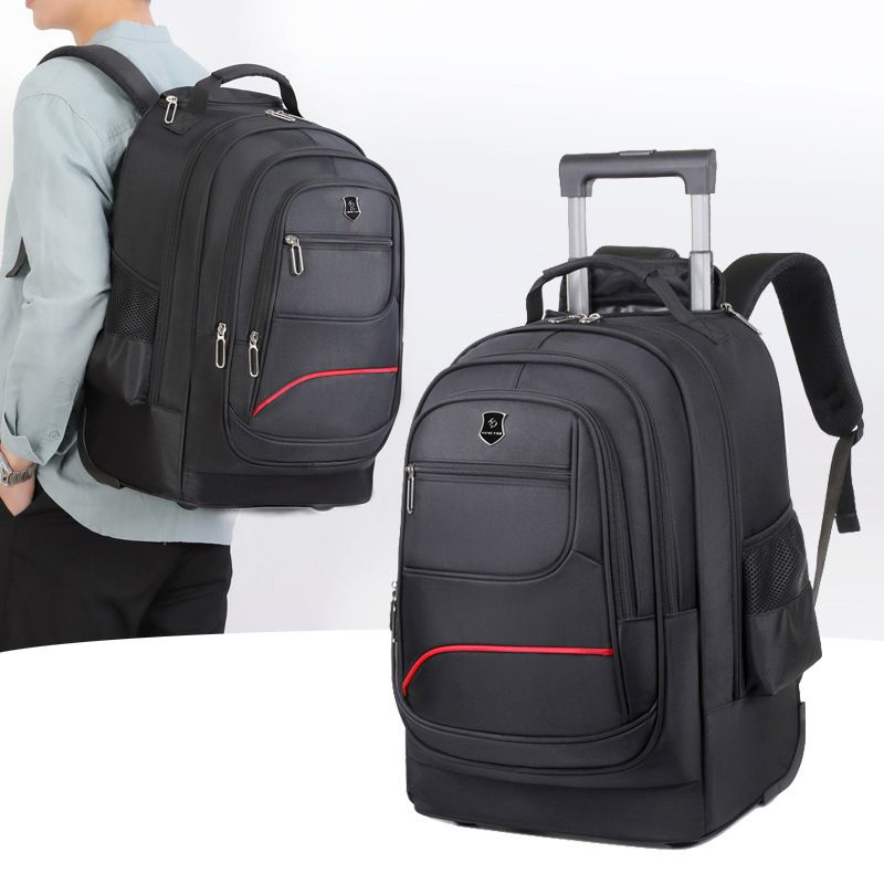 Men's Bags travel trolley backpack for men and women, portable and haulable double backpack, large capacity business travel computer backpack_voghion.com