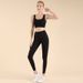 Hohe Elastizität mit integriertem hoch taillierten Bauchweg-Tanktop und Yogahose für Fitness, zweiteiliges Set_voghion.com
