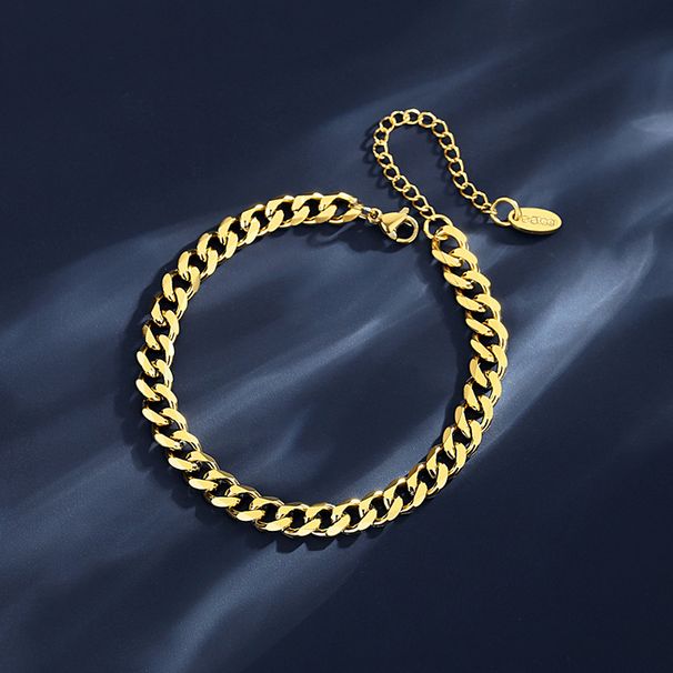 Set di gioielli da donna, alla moda, cubano, per uomo e donna, personalità alla moda, design semplice, stile freddo, bracciale in acciaio al titanio_voghion.com