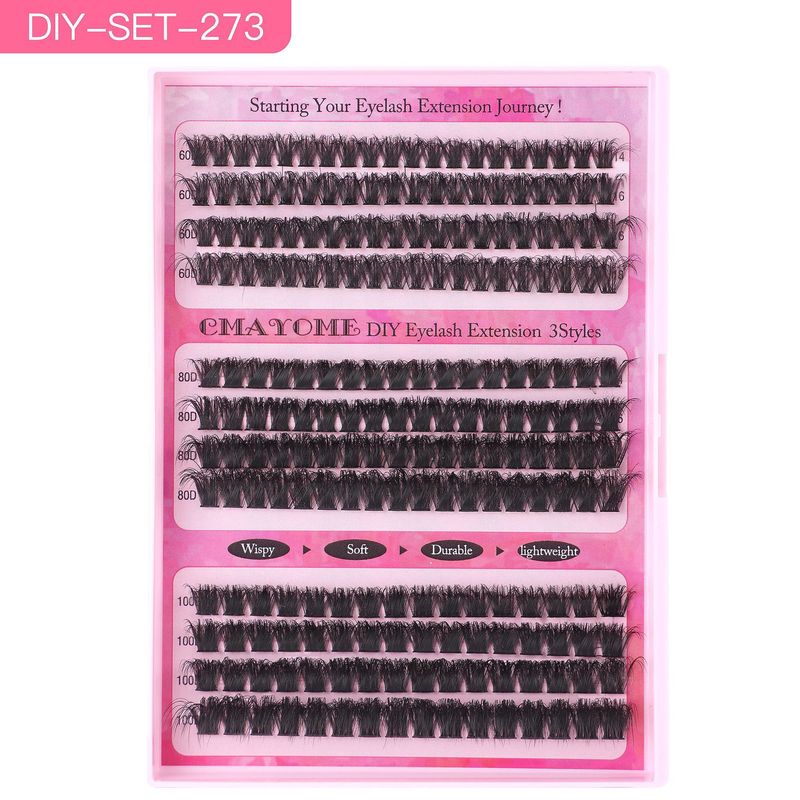 60D/80D/100D Combined False Eyelashes, DIY Extension Set, Thick And Curly Segmented, A Must - Have For Eyelash Enthusiasts_voghion.com
