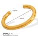Women's Jewelry Fashion Style Titanium Steel C-Shaped Round Wide Version Smooth Surface Bangle Bracelet_voghion.com