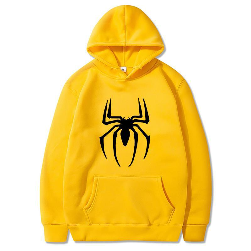 2022 ny luvtröja herr Street Fashion tröja med spindeltryck fleecehuvtröja Dam Casual Rolig lös luvtröja_voghion.com