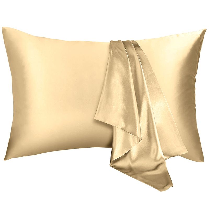 Pure Color Silk Pillowcase Satin Pillowcase Envelope Pillow Single_voghion.com