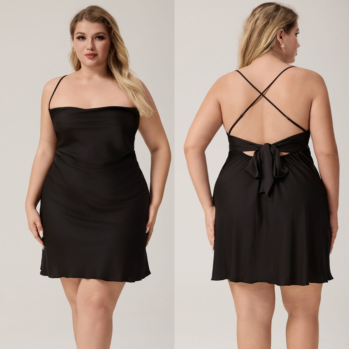 Pigiama corto comodo da donna con bretelle di grandi dimensioni_voghion.com