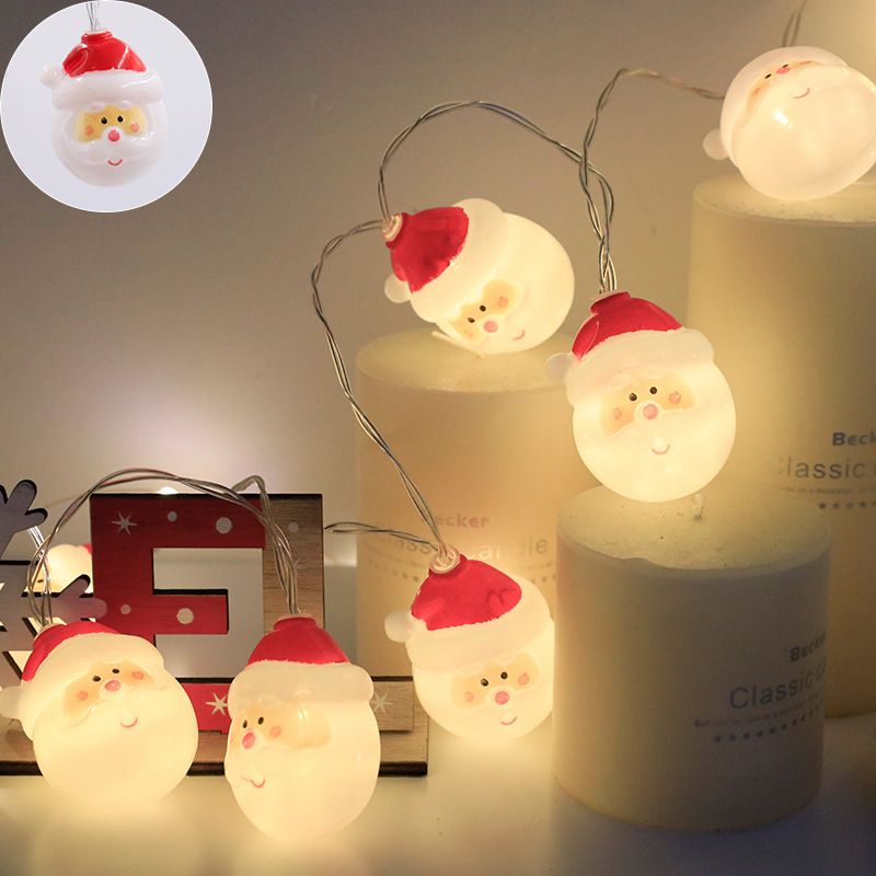 Christmas LED String Lights – Santa Claus & Snowman Decorations, Battery/USB Powered, IP42 Waterproof, 10,000 Hours Lifespan, CE Certified_voghion.com