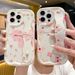 Case For IPhone 16 15 14 13 12 11 Pro X Xs Max XR 16E 7 8 Plus Cream Cute Wer Soft TPU Wrist Strap Phone Holder Cover_voghion.com