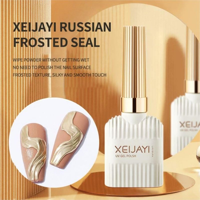 Colle à ongles New Russian Frosted Seal Layer Ne colle pas à la poudre, peut être frottée avec de la poudre, Poudre miroir magique mate sans lavage_voghion.com