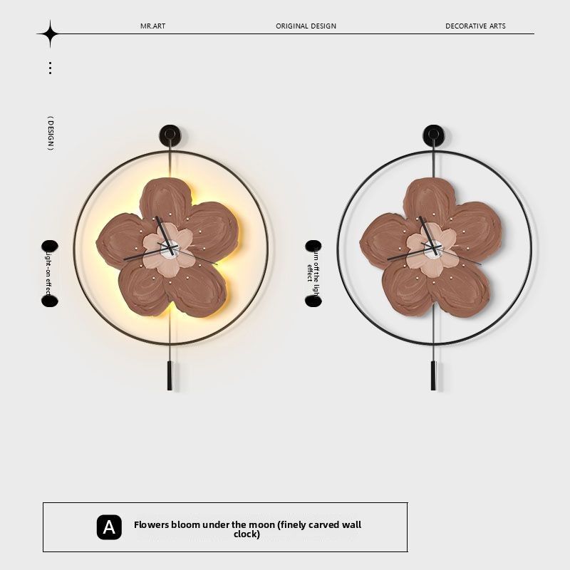 Cream Style Living Room Creative Decorative Painting Simple New Model Home Silent Wall Clock Mural_voghion.com