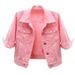 Women's Clothing slim color mid sleeve denim jacket women's short three quarter sleeve jacket waistcoat small shawl top_voghion.com