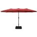 15 Feet Double-Sided Twin Patio Umbrella with Crank and Base_voghion.com