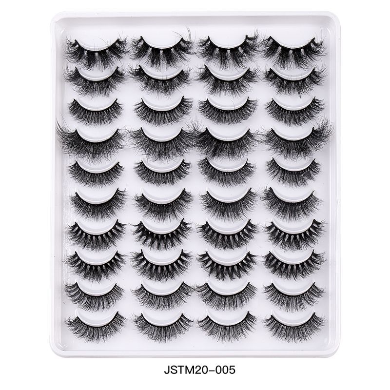 Lash extension set 20 pairs of mixed marten False Eyelashes Natural curling Eyelashes Bare makeup thick eyelashes_voghion.com