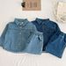 Nuovo set di abbigliamento autunnale coreano per bambini, top da uomo e da donna, abito in denim con maniche, pantaloni lunghi, set da due pezzi_voghion.com