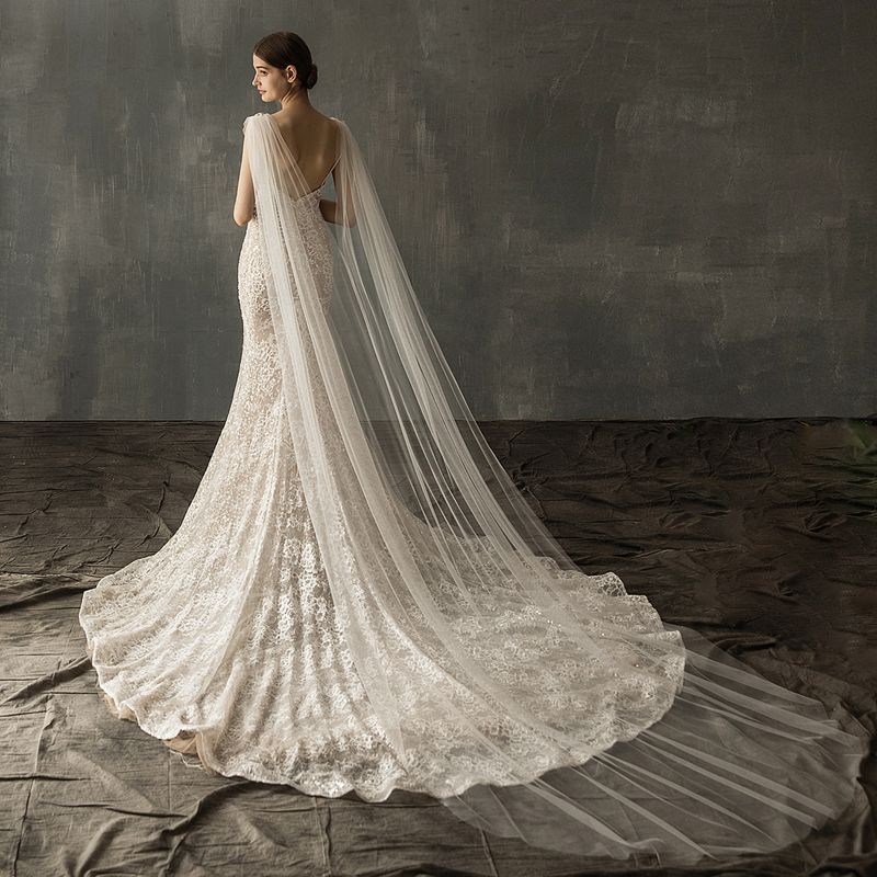 Voile de diamant à Double épaule, extra long de 3 mètres, voile d'épaule traînant, accessoires de robe de mariée_voghion.com