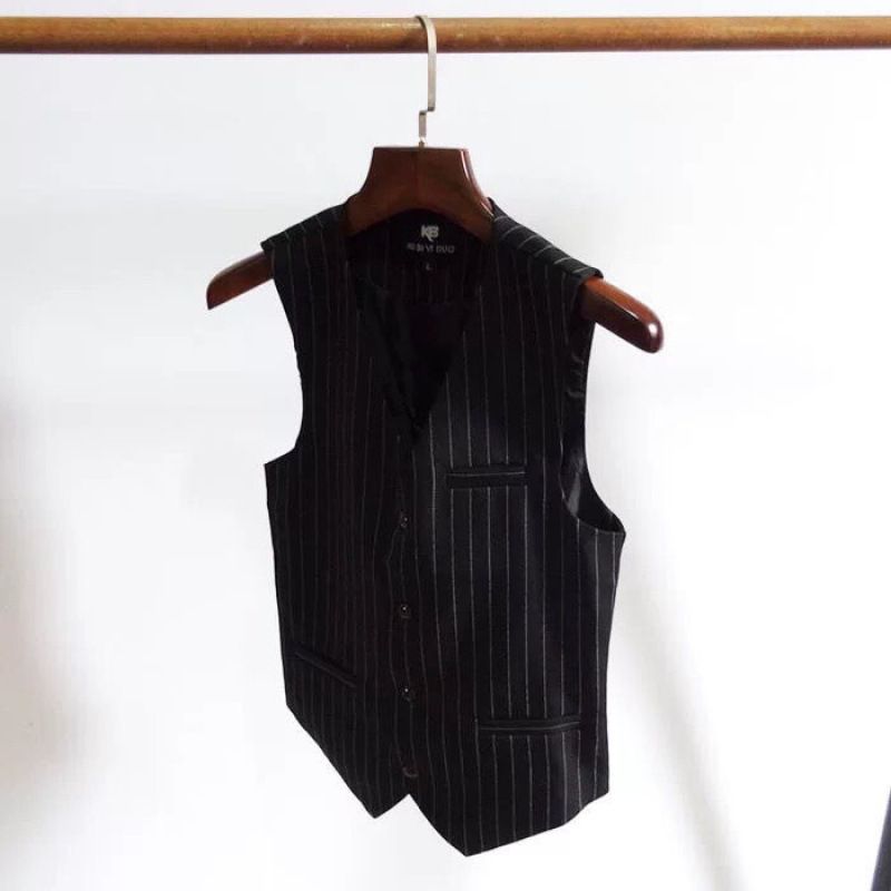 Pánské oblečení Slim Fit Moderní oblek Pruhovaná vesta Profesionální oblek Vesta Oblek_voghion.com