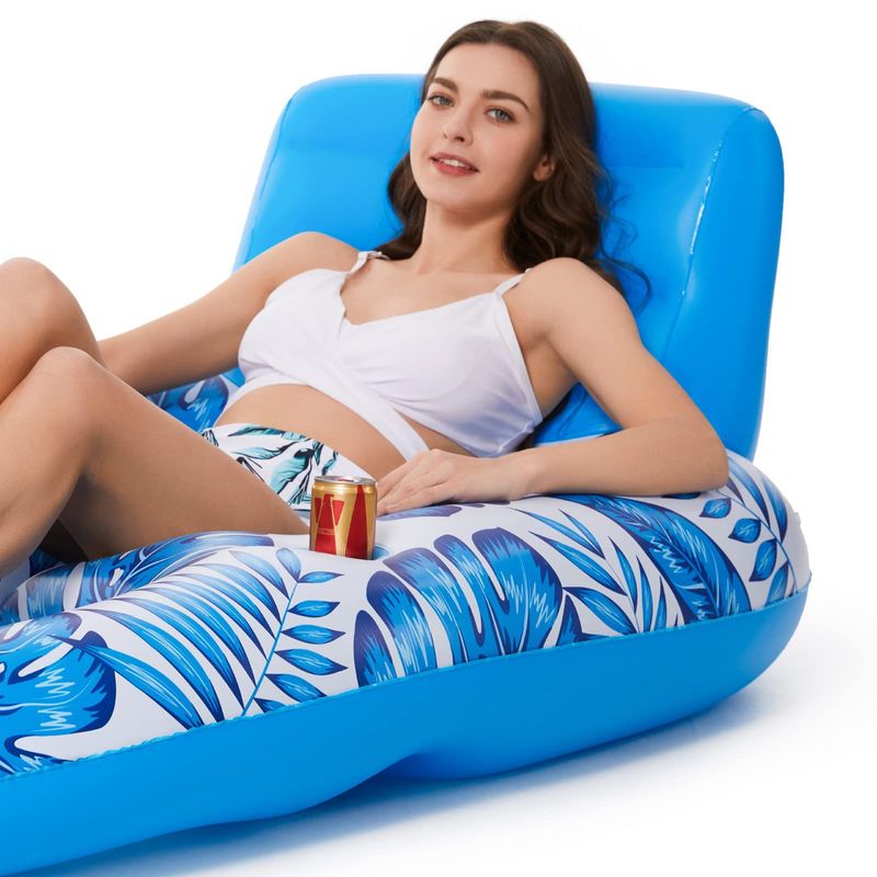 Sedia galleggiante gonfiabile Galleggiante per barche Lounge Piscina reclinabile Portatile multifunzione Anello da nuoto Fila galleggiante gonfiabile per acqua_voghion.com