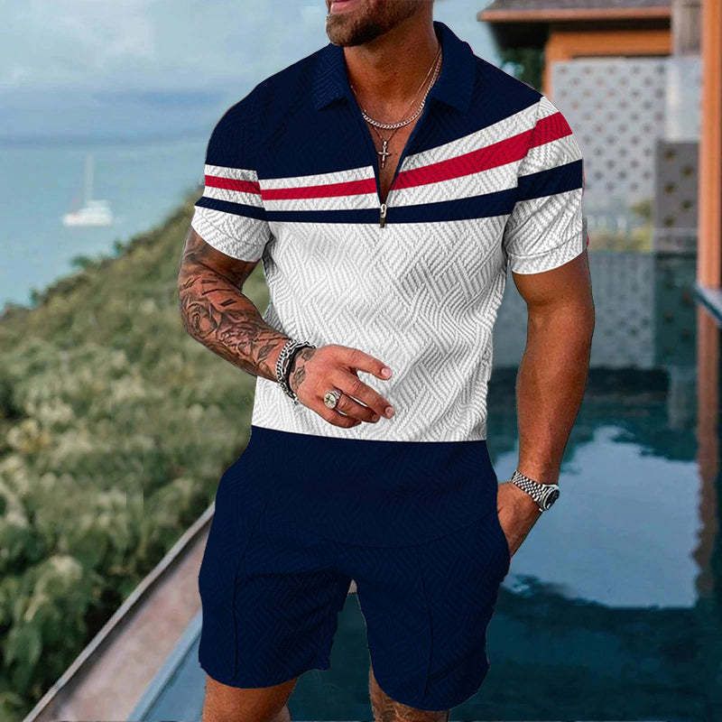 Herenkleding 3D POLO shirt pak revers korte mouwen trui casual heren T-shirt_voghion.com