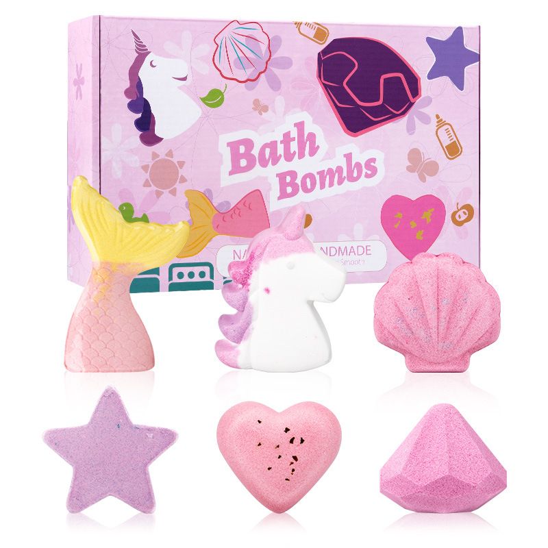 6 kpl luonnollisia ja luomukylpypommeja eteerisillä öljyillä ja kosteuttavalla sheavoilla - BathBombs -lahjasetti rentoutumiseen ja rauhoittamiseen - syntymäpäivälahja_voghion.com